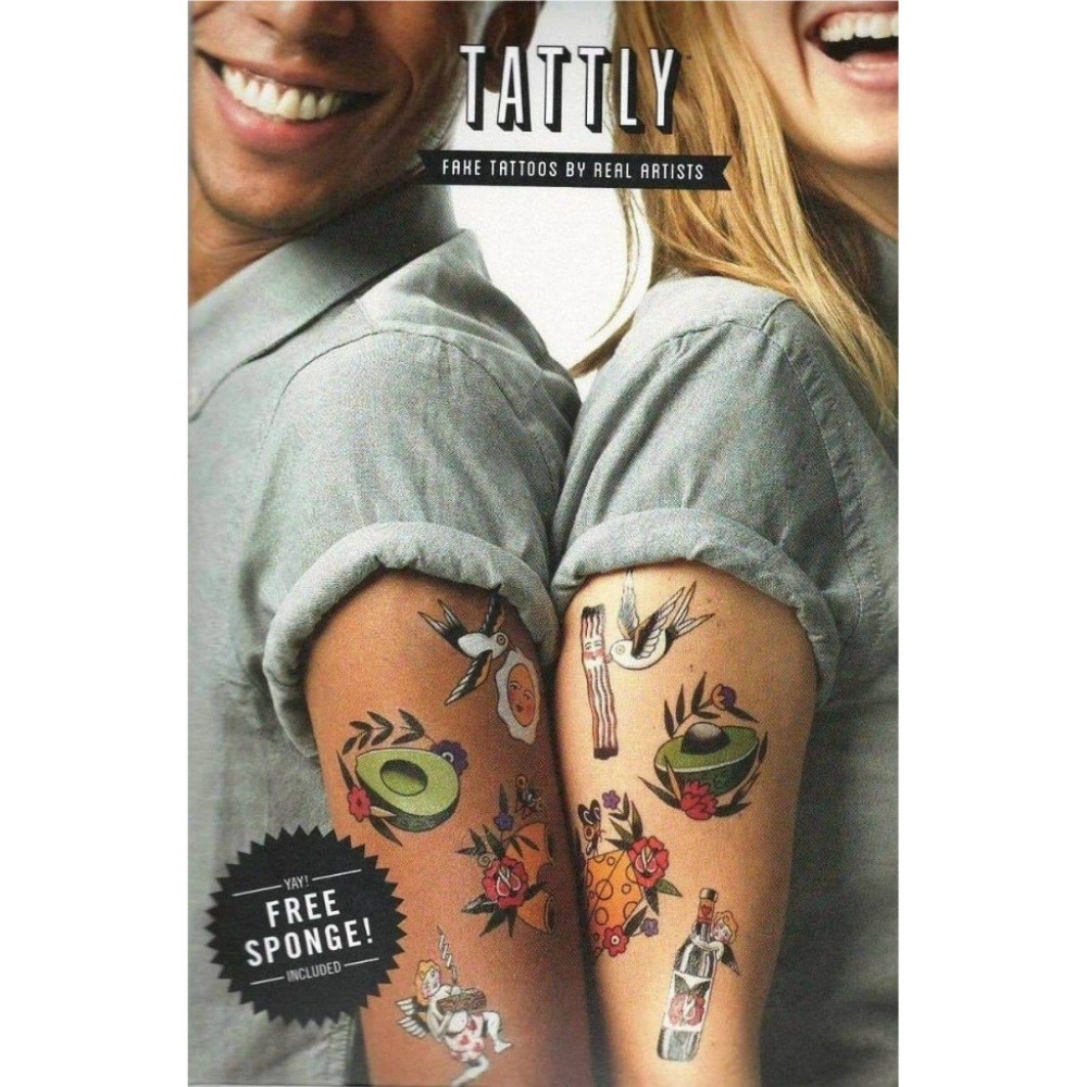 TATTLY Things That Go Together Fake Tattoos 10-2
